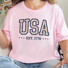 Load image into Gallery viewer, Wholesale Floral USA Graphic Tee - Soft Pink Tee
