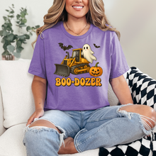 Load image into Gallery viewer, Wholesale Boo Dozer Graphic Tee - Heather Team Purple Tee
