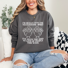 Load image into Gallery viewer, Wholesale Thanksgiving Spirit Sweatshirt - Charcoal Sweatshirt
