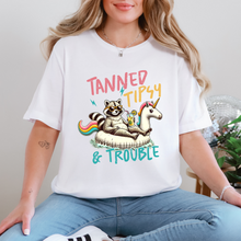 Load image into Gallery viewer, Wholesale Tipsy and Trouble Graphic Tee - White Tee
