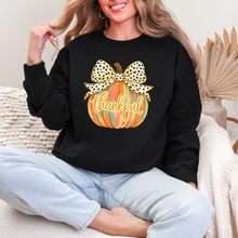 Load image into Gallery viewer, Wholesale Colorful Thankful Pumpkin Sweatshirt - Black Sweatshirt
