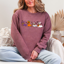 Load image into Gallery viewer, Wholesale Halloween Dachshund Sweatshirt - Heather Dark Maroon Sweatshirt
