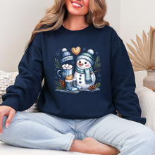 Load image into Gallery viewer, Wholesale Blue Snowman Sweatshirt - Navy Sweatshirt
