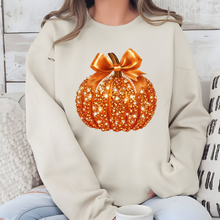 Load image into Gallery viewer, Wholesale Disco Glitter Pumpkin Sweatshirt - Sand Sweatshirt
