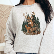 Load image into Gallery viewer, Wholesale Forest Three Deer Graphic Sweatshirt - Ash
