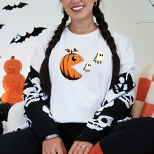 Load image into Gallery viewer, Wholesale Pumpkin Pac Ghosts Graphic Tee - Heather Charcoal Tee
