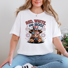 Load image into Gallery viewer, Wholesale Red White &amp; Moo Graphic Tee - Steel Blue Tee
