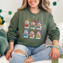 Load image into Gallery viewer, Wholesale Reading Snowmen Sweatshirt - Military Green Sweatshirt
