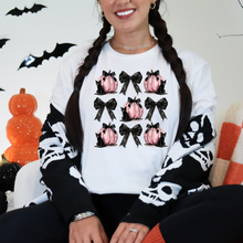 Load image into Gallery viewer, Wholesale Pink Pumpkin Coquette Graphic Tee - White Tee
