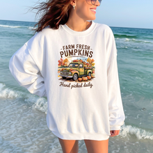 Load image into Gallery viewer, Wholesale Farm Fresh Pumpkins - Green Sweatshirt - White Sweatshirt
