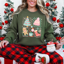 Load image into Gallery viewer, Wholesale Christmas Tree Coquette Sweatshirt - Military Green Sweatshirt
