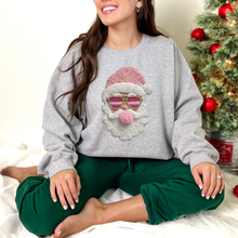 Load image into Gallery viewer, Wholesale Pink Yarn Santa Sweatshirt - Grey Sweatshirt
