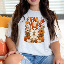 Load image into Gallery viewer, Wholesale Floral Ghost Autumn Patchwork Graphic Tee - Ash
