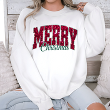 Load image into Gallery viewer, Wholesale Glitter Merry Christmas Sweatshirt or Graphic Tee - White Sweatshirt
