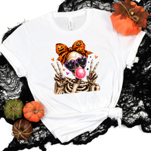 Load image into Gallery viewer, Wholesale Cute Skeleton Halloween Graphic Tee - White 
