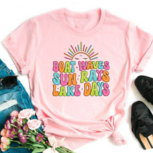 Load image into Gallery viewer, Wholesale Waves Rays Days Graphic Tee - Pink tee
