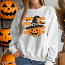 Load image into Gallery viewer, Wholesale Striped Vintage Halloween Pumpkin Graphic Sweatshirt - White
