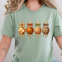 Load image into Gallery viewer, Wholesale Fall Caramel Apples Graphic Tee - Sage
