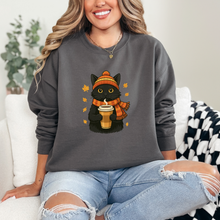 Load image into Gallery viewer, Wholesale Fall Cat with Latte Sweatshirt - Charcoal Sweatshirt
