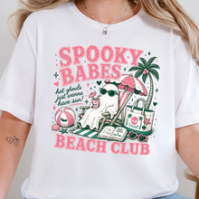 Load image into Gallery viewer, Wholesale Spooky Babes Beach Club Graphic Tee - White
