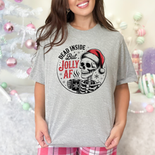 Load image into Gallery viewer, Wholesale Dead Inside But Jolly AF Graphic Tee - Grey Tee
