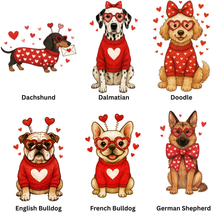 Load image into Gallery viewer, Valentine Dog Breeds Graphic Tee
