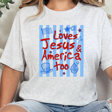 Load image into Gallery viewer, Wholesale Loves Jesus &amp; America Graphic Tee - Ash Tee

