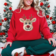 Load image into Gallery viewer, Wholesale Yarn Reindeer Sweatshirt - Red Sweatshirt
