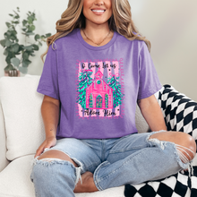 Load image into Gallery viewer, Wholesale Let Us Adore Him Pink Graphic Tee - Heather Team Purple Tee
