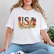 Load image into Gallery viewer, Wholesale Floral USA 250 Years Graphic Tee - White Tee
