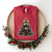Load image into Gallery viewer, Wholesale Glitter Christmas Tree Graphic Tee - Canvas Red Tee
