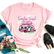 Load image into Gallery viewer, Wholesale Trailer Trash Barbie Graphic Tee - Pink

