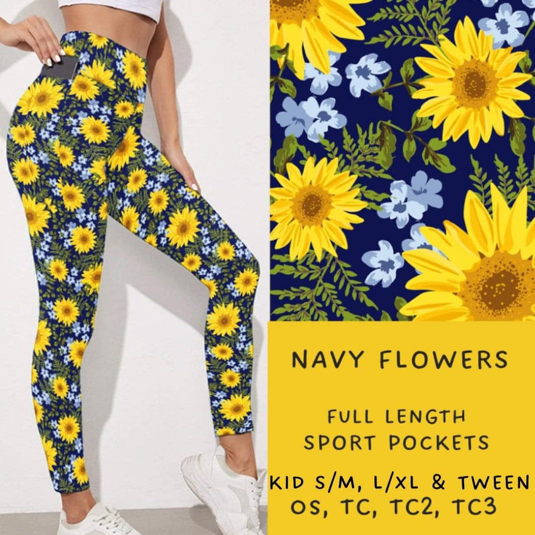 Ready To Ship - Navy Flowers