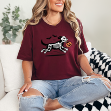 Load image into Gallery viewer, Wholesale Skeleton Dog Graphic Tee - Maroon Tee
