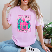 Load image into Gallery viewer, Wholesale Let Us Adore Him Pink Graphic Tee - Lilac Tee
