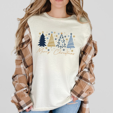 Load image into Gallery viewer, Wholesale Blue Merry Christmas Graphic Tee - Natural Tee
