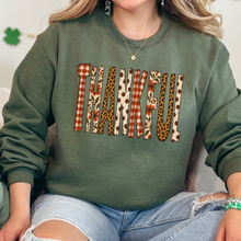 Load image into Gallery viewer, Wholesale Patchwork Thankful Graphic Sweatshirt - Military Green
