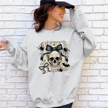 Load image into Gallery viewer, Wholesale Skull with Bow Sweatshirt - Ash Sweatshirt
