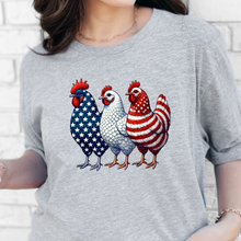 Load image into Gallery viewer, Wholesale Patriotic Chickens Graphic Tee - Grey Tee
