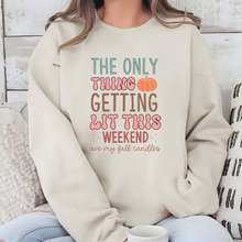 Load image into Gallery viewer, Wholesale Fall Candles Getting Lit Sweatshirt - Sand Sweatshirt
