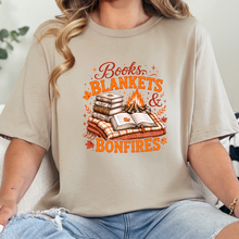 Load image into Gallery viewer, Wholesale Books, Blankets &amp; Bonfires Graphic Tee - Tan
