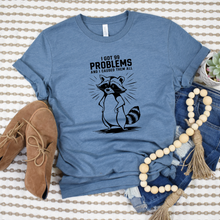 Load image into Gallery viewer, Wholesale I caused them all raccoon Graphic Tee - Heather Slate Tee
