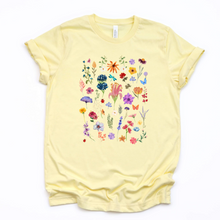 Load image into Gallery viewer, Wholesale Wildflower Watercolor Graphic Tee - Heather French Vanilla Tee
