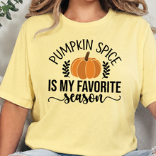 Load image into Gallery viewer, Wholesale Pumpkin Spice Favorite Season Graphic Tee - Heather French Vanilla
