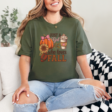 Load image into Gallery viewer, Wholesale Just a Girl Fall Graphic Tee - Military Green Tee

