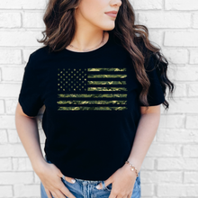 Load image into Gallery viewer, Wholesale Camo Flag Graphic Tee - Black Tee
