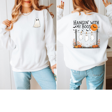 Load image into Gallery viewer, Wholesale Hanging Ghost Graphic Tee or Sweatshirt - White Sweatshirt Front/Back
