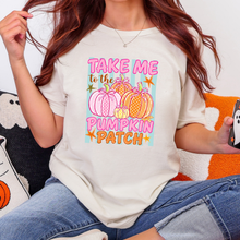 Load image into Gallery viewer, Wholesale Pumpkin Patch Stripes Graphic Tee - Natural
