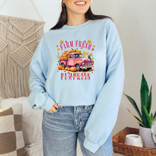 Load image into Gallery viewer, Wholesale Farm Fresh Pumpkins - Pink Sweatshirt - Light Blue Sweatshirt
