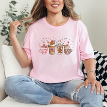 Load image into Gallery viewer, Wholesale Gingerbread Coffee Graphic Tee - Soft Pink Tee
